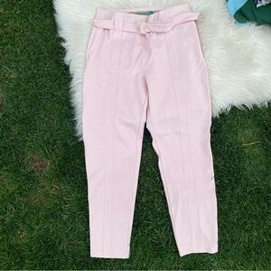 Betabrand belted pink dress yoga ankle pants large